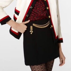 Milly Black mini skirt with gold chain elegant luxury skirt